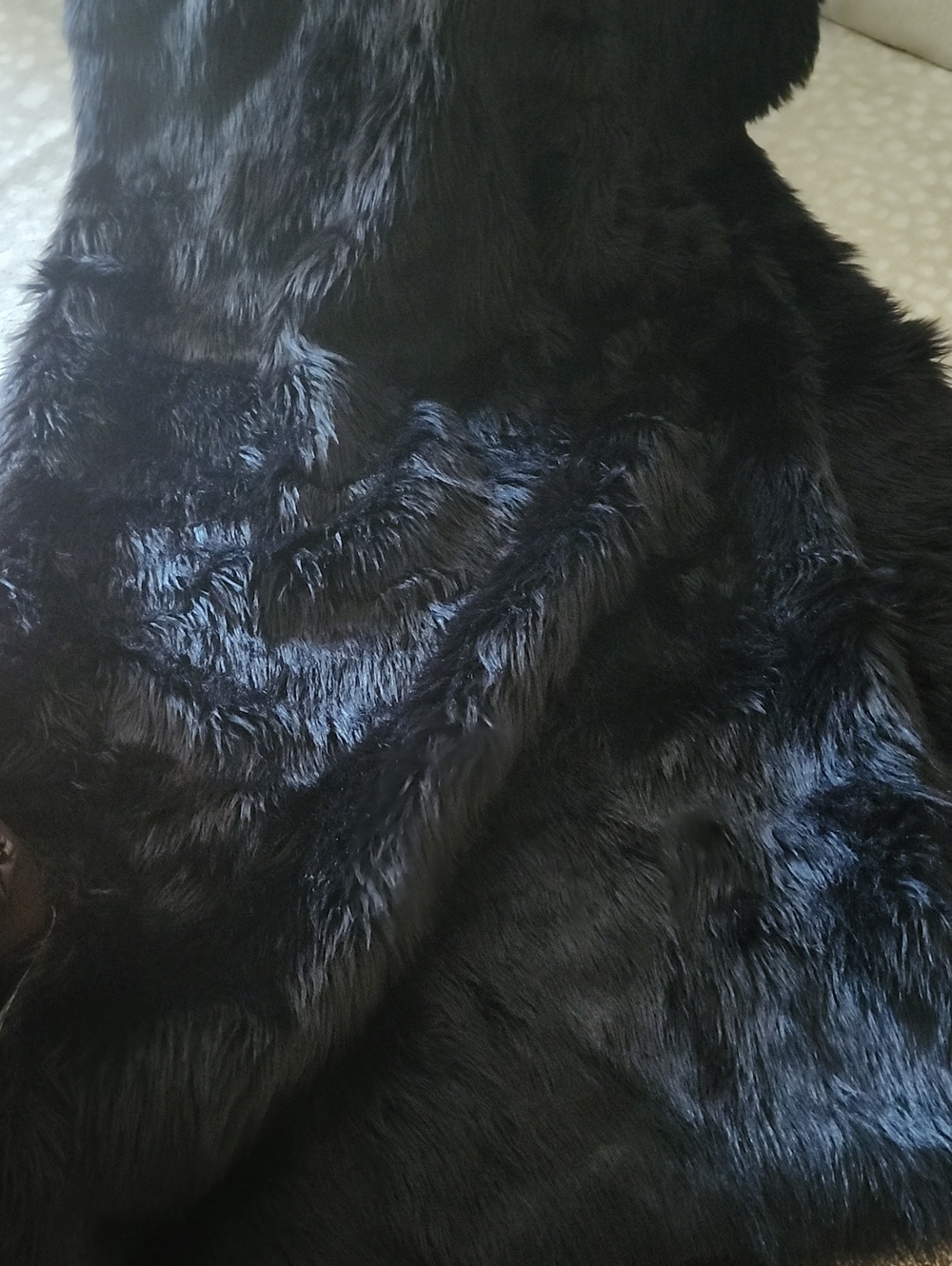 Black Faux Fur Rug